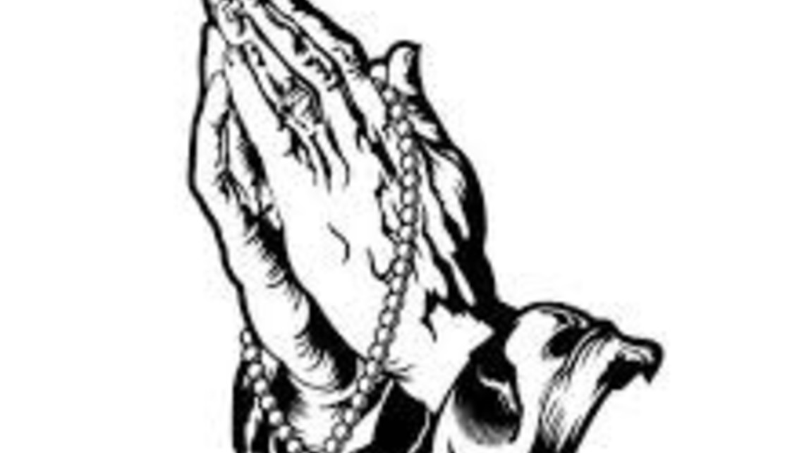 Prayer Hands With Rosary