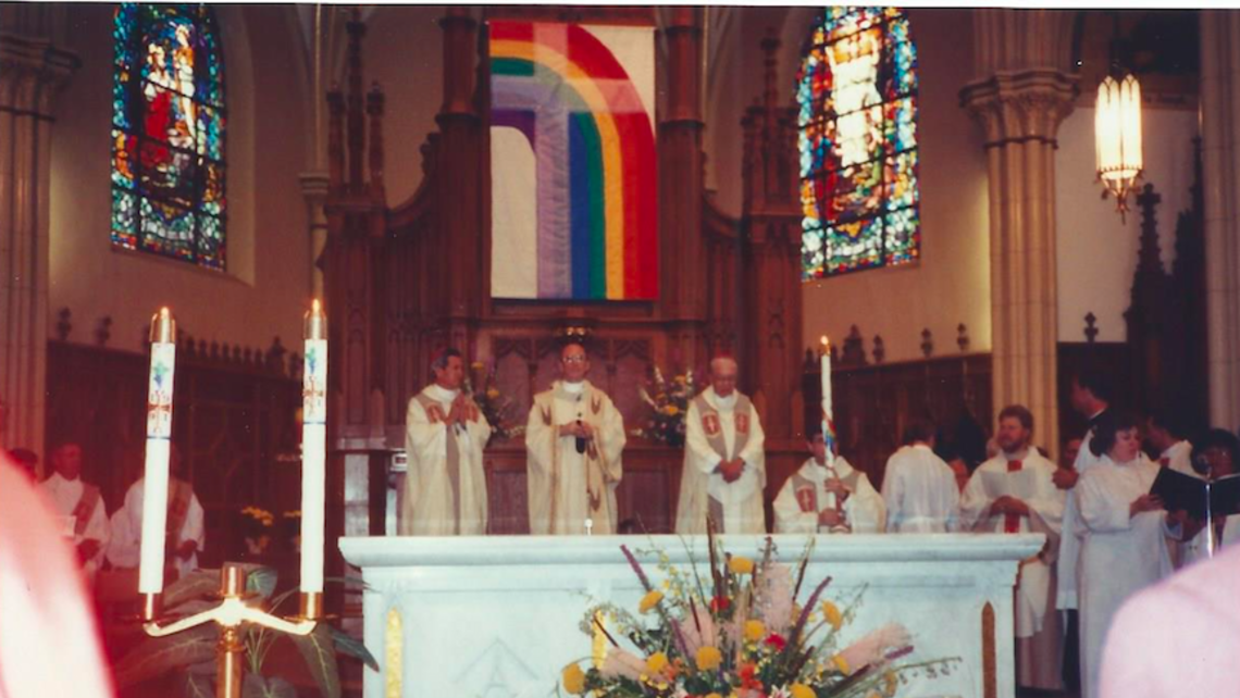 Rainbow Flag In Catholic Church